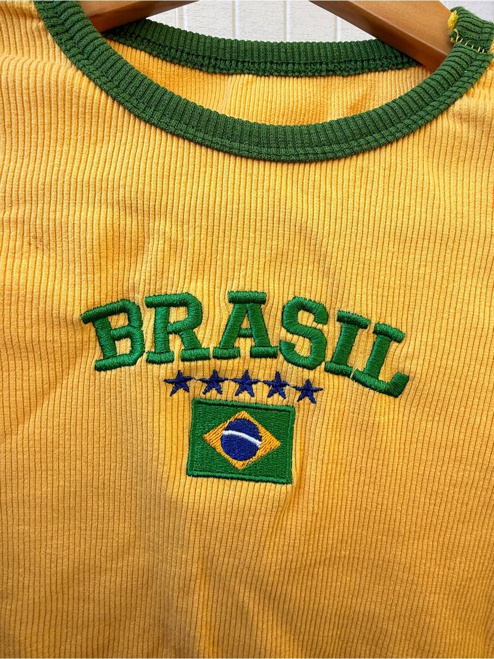 Brasil cropped embroidered shirt / Brazil